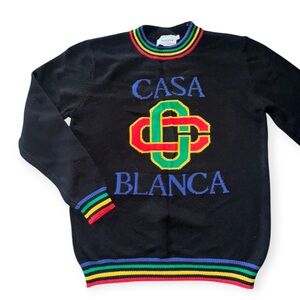 Casa Blanca Black Crewneck Sweater
